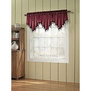 40 in. x 24 in. Lined Satin Beaded Fringe Ascot Valance  Country 