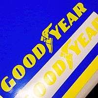 GOODYEAR YELLOW Qty of 2 racing decal sticker good year  
