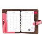   Organizer Starter Set w/Leather Binder, 5 1/2 x 8 1/2, Pink/Brown