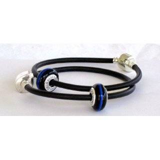 Genuine Thin Blue Line Charm and Bracelet with Magnetic Clasp