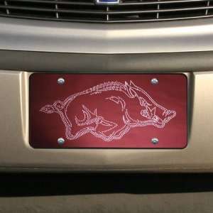   Arkansas Razorbacks Cardinal Bling Mirrored License Plate  Automotive