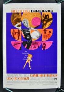 BARBARELLA *1SH ORIG PSYCHEDELIC 60S MOVIE POSTER 1968  