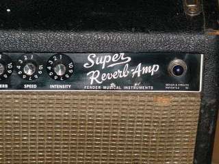 1965 Fender SUPER REVERB Black Face TUBE GUITAR AMP  