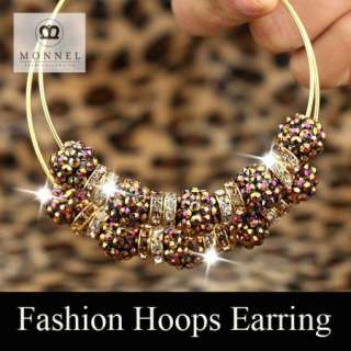 BK62 HOT Basketball Wives Circle Hoops Earring Fashion Jewelry Beads 