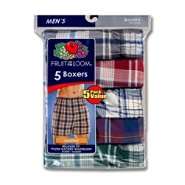 Fruit of the Loom Mens Plaid Boxers   Assorted 5 Pack 