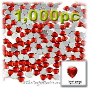  1,000pc Rhinestones Heart 4mm   flatback Ruby Red RED 