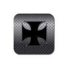 Carsons Collectibles Rubber Square Coaster 4 Pack of Iron Cross with 