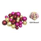 CMI Pack of 27 Shatterproof Black & Gold Christmas Ball Ornaments 