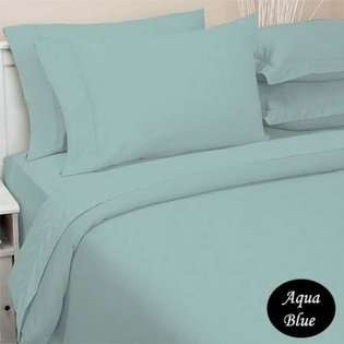   Cotton SOLID Aqua Blue Twin Duvet Cover with Fitted Sheet 