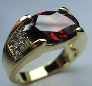 Jewellery New ruby mens 10kt yellow Gold GF Ring #10 free  