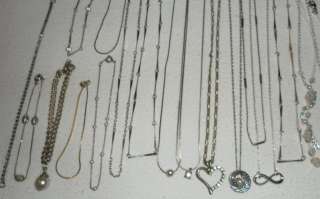 Huge Vintage Lot Chain Necklaces Pendants Charms Bracelets Rhinestone 