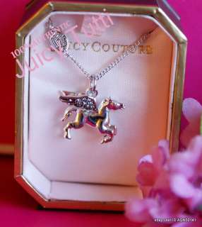 SALE* Juicy Couture Silver Pegasus Wing Wish Charm Necklace $48  