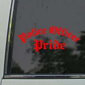  Police Officer Pride Red Decal Car Truck Window Red 