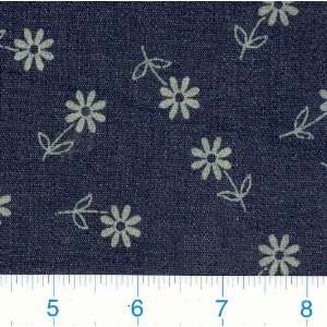  54 Wide Stretch Denim Tossed Daisies Fabric By The Yard 