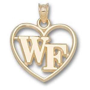  Wake Forest Demon Deacons Solid 10K Gold WF Heart 
