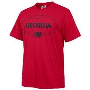   Georgia Bulldogs Basketball Red Backboard T shirt