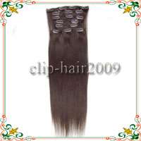 20 8 pcs Remy Human Hair Clips On In Extensions # 02  