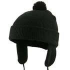 e4Hats Toddler Beanie Hat with Ear Flaps   Black