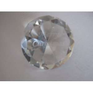   Engraved Diamond Glass Diamond Shaped Paperweight