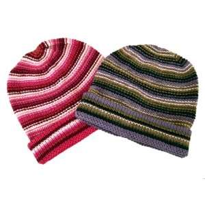  Alpaca Hand Knit Beanie Set of Two Assortment Winter Hat 