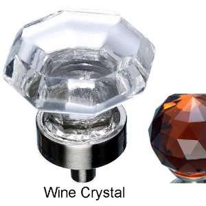   Nickel / Wine Crystal Crystal Collection 1 3/8 Diameter Wine Octagon
