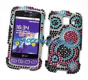   LG Optimus S LS670 Colorful Rhinestones Crystal Bling Phone Case Cover