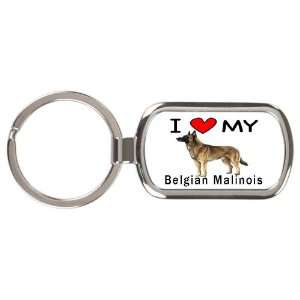  I Love My Belgian Malinois Key Chain