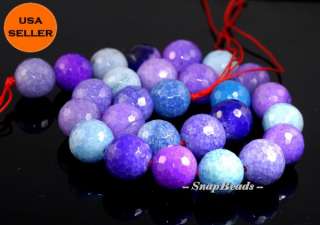   GARDEN AGATE GEMSTONE MICRO FACETED ROUND 15MM LOOSE BEADS 7  