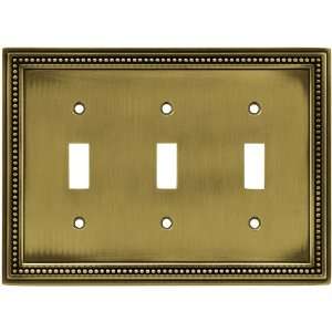  BRAINERD 64736 Beaded Triple Switch Wall Plate, Tumbled 