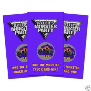 10 MONSTER TRUCK Birthday Party Favor SCRATCH OFF GAMES  