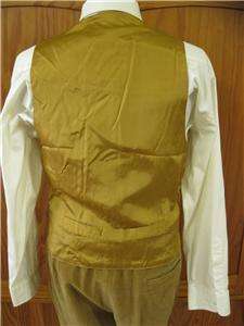   Cortefiel Mens Corduroy Brown Three Piece Suit 42L 34x34  