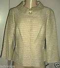 WORTH Collection Womens Seafoam Lurex 3/4 Sleeve Jacket Made in USA sz 