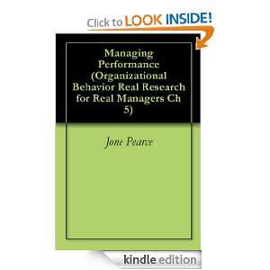 Managing Performance (Organizational Behavior Real Research for Real 