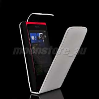 FLIP LEATHER SKIN CASE COVER POUCH + SCREEN FOR NOKIA LUMIA 800 N800 