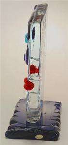 Murano 2 Face Glass Sculpture Signed by S. Feattin  NR  