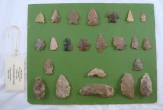   Ancient Native American Artifact Collection Arrowheads Tools 23 Pieces