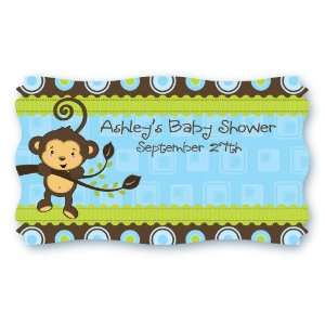  Monkey Boy   Set of 8 Personalized Baby Shower Name Tag 