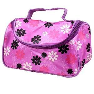  Woman Flower Pattern Nylon Cosmetic Make Up Pouch Bag 
