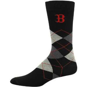  Boston Red Sox Black Argyle Dress Socks