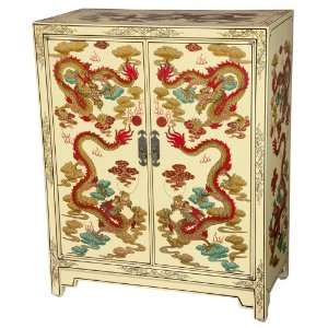  Ivory Dragons Lacquer Shoe Cabinet 