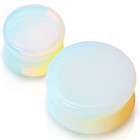   Pair Solid Opalite Saddles 3/4 5/8 9/16 1/2 00 0 inch Plugs Natural