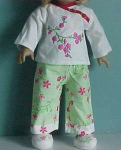 ORIENTAL PAJAMAS & MATCHING SLIPPERS fits American Girl  