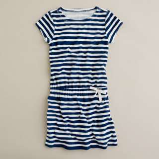 Girls stripe terry drawstring dress   patterns   Girls dresses   J 