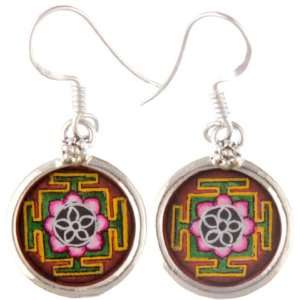  Shri Yantra Earrings   Sterling Silver 