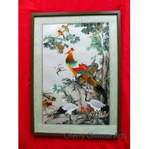   Chinese Embroidery Bird Phoenix with Frame Arts, Crafts & Sewing