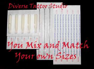 100 Disposable Tattoo Needle and 100 Matching Tip You Select Sizes 
