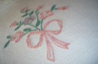 Vintage Iced Cake Chenille Bedspread,Pink Trim & Roses Could Be A 