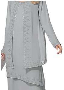 Mother of Bride Groom Wedding beaded 2PC jacket dress plus size XL1X 
