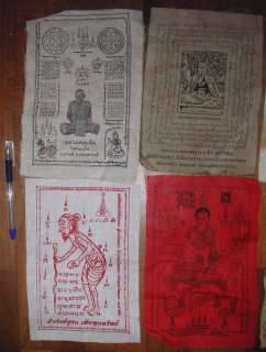   Thailand Buddhist Holy Prayer Amulet Talisman cloth, old prayer flag