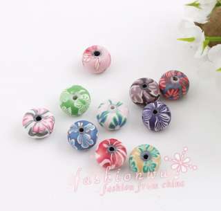 Lot 200 Pcs Mix Color Rondelle Handmade Polymer Clay beads 10mm